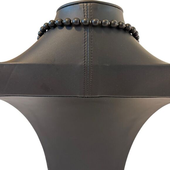 One Of A Kind Black & White Polymer Clay & SS Statement Necklace. - Picture 5 of 6